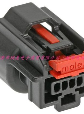 Molex莫仕Mini50 Sealed连接器4路电缆安装黑色母外壳34967-4001