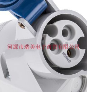 Mennekes蓝色3P工业电源IP44直角壁挂式16A额定电流230V插座101