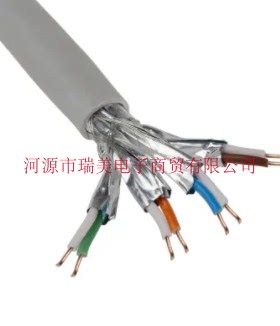 瑞美电子4对500米灰色低烟无卤S/FTP屏蔽7类电缆811-0843