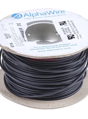 Alpha Wire阿尔法UL11028线型EcoWire长30米16AWG黑色6716 BK005