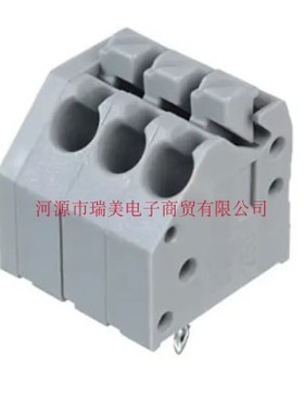 Wago万可灰色3路3极PCB端子束夹24AWG16AWG插座250-203