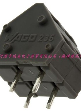 Wago端子束夹16A额定电流5.08mm节距灰色1行2路236-402