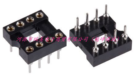 Winslow车削引脚8路2.54mm节距通孔开放式框架DIL插座W30508TRC
