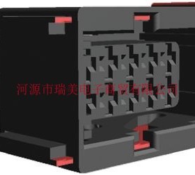 TE泰科电子2行10路汽车连接器电缆安装黑色母外壳1-967240-1