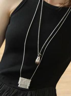 净水瓶项链博主同款中古编织包