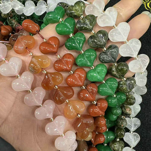 11*15mm东陵玉心形 天然水晶玛瑙桃心散珠材料 手工diy饰品配件