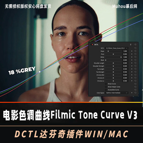 达芬奇电影胶片质感调色插件Filmic Tone Curve V2/V3 DCTL+教程
