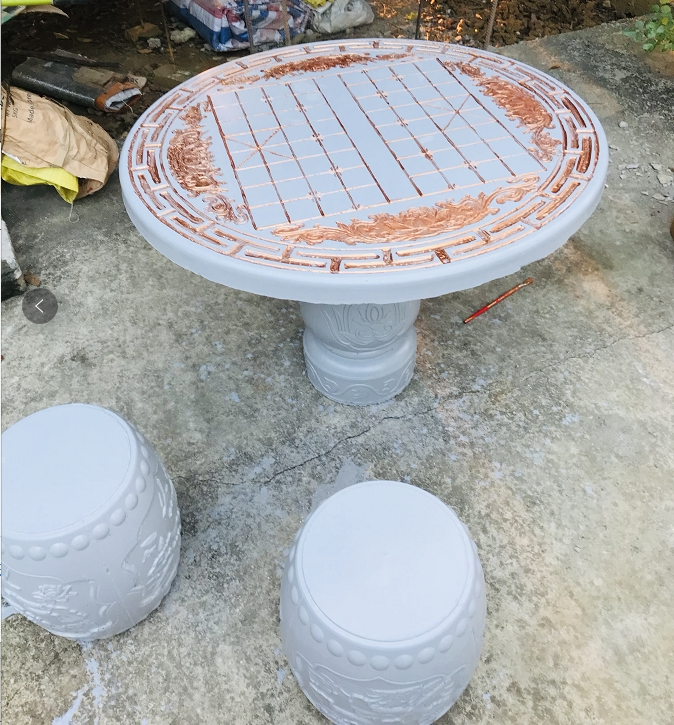 水泥桌子模具仿古石桌石凳模型庭院花园自制加厚塑料棋牌桌玻璃钢