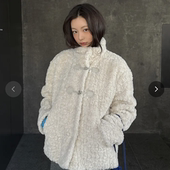 韩国代购 小红书博主angkm 毛毛外套 LEMEME大衣 小众品牌秋冬高领