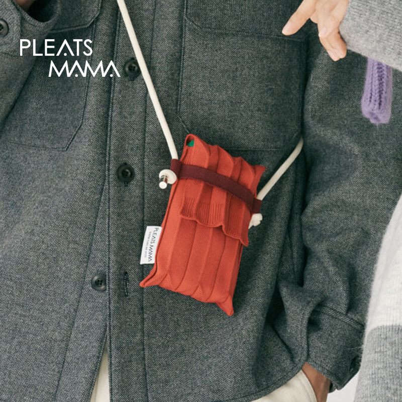 韩国PLEATSMAMA秋冬高级质感拼色时尚单肩百搭女斜挎迷你手机小包