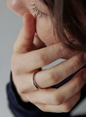 韩国代购小众设计师品牌verte925银不规则素圈戒指小红书博主推荐