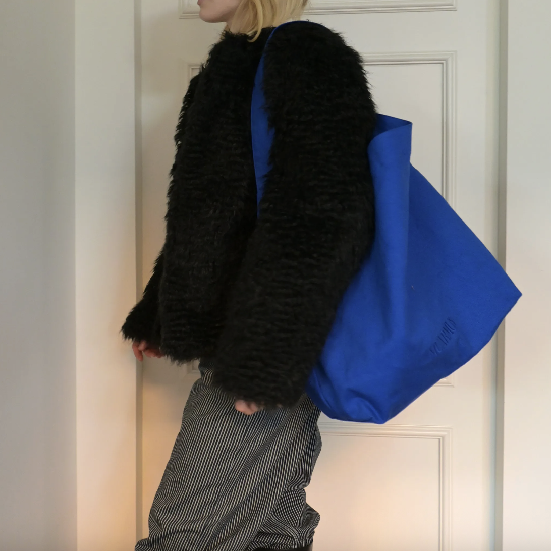 韩国代购MUARMUS Shoulder EcoBag蓝色大帆布包小红书ins博主推荐