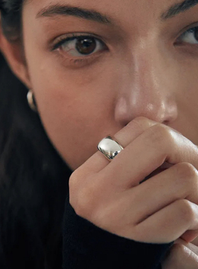 韩国小众品牌代购verte宽版素圈戒指925银 小红书博主angkm推荐