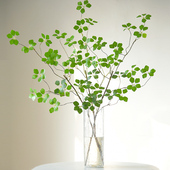 仿真花观音莲绿叶假花叶子客厅摆设装 饰花艺绿植摆件花束塑料干花