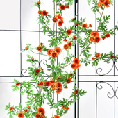 仿真小雏菊花墙面假花藤条空调管道装 饰遮挡背景墙壁塑料藤蔓绿植