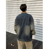 JX3573-P78牛仔美式复古做旧水洗拼接青少年牛仔外套机车夹克潮，男装夹克，星座1608