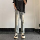 V1950-P48水洗高街修身小脚牛仔裤百搭拉链直筒裤，男装牛仔裤，星座1608