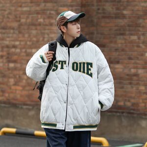 V1446-P75 美式菱形格服冬季加厚潮流痞帅外套情侣款衣棒球服图片