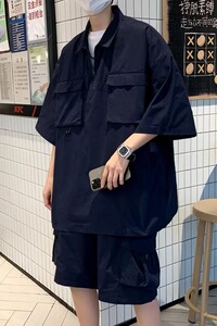 V1981-P60 ins气质文艺流行休闲套装时尚五分袖百搭新款慵懒图片