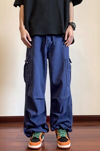 V1982-P60 青春流行长裤潮牌男纯色休闲裤宽松型工装裤夏季潮直筒图片