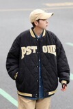 V1446-P75美式菱形格服冬季加厚潮流痞帅外套情侣款衣棒球服，男装棉衣，星座1608