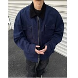 JX3569-P95春季新款翻领外穿拉链藏蓝色底特律工装夹克外套，男装夹克，星座1608