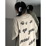 B2191-P43夏季新款潮牌纯短袖T恤印花发泡字母高街上衣T恤男女，男装T恤，星座1608