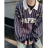 WJS6031-P55美式复古运动风polo翻领针织衫宽松百搭秋冬毛衣，男装针织衫/毛衣，星座1608