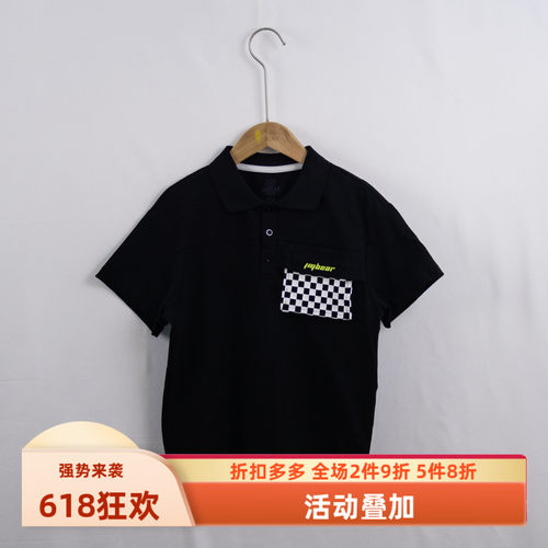 杰米熊专柜翻领透气棉短袖T恤