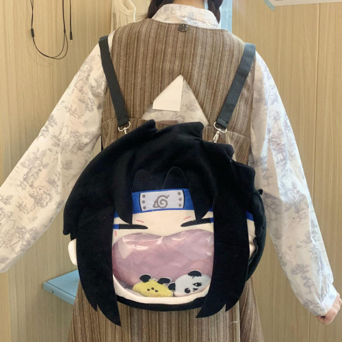 可爱大嘴巴痛包鸣人佐助双肩包日系二次元背包学生书包斜跨包礼物