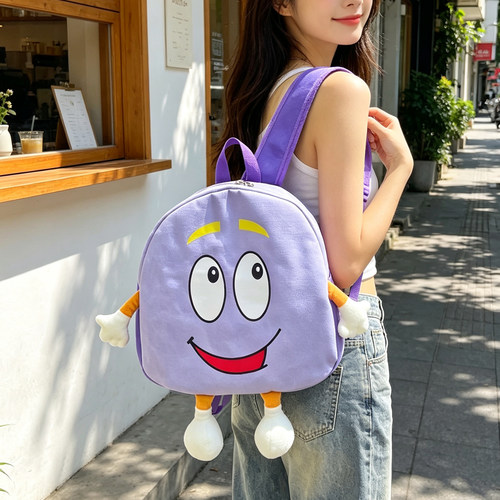 爱探险的朵拉帆布卡通双肩包Dora小背包可爱儿童书包幼儿园礼物