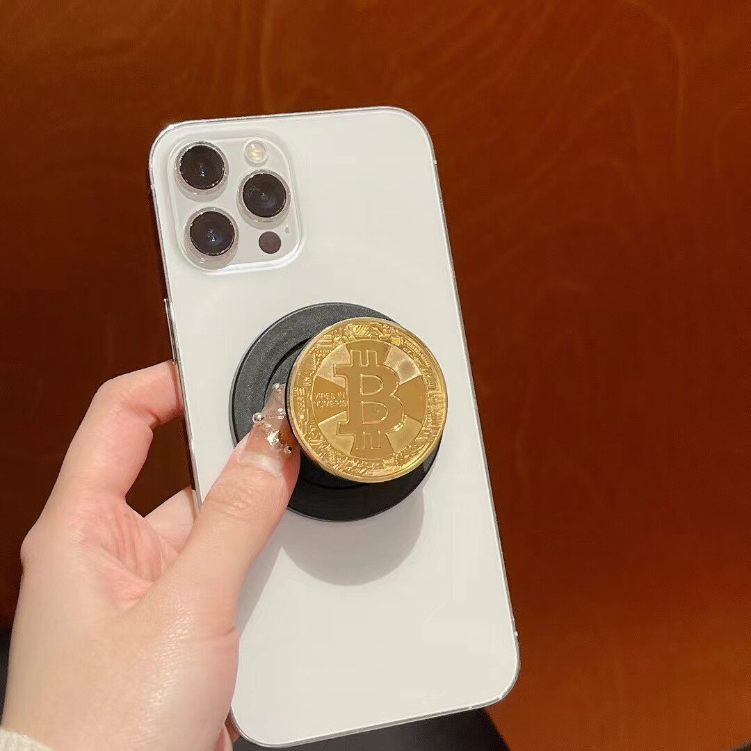 比特币创意磁吸支架Bitcoin金币BTC外币美元世界钱币美国纪念币