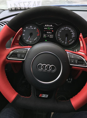奥迪A4L专用手缝方向盘套A1A3A5A6LQ3Q5Q7S3S5TT真皮磨砂皮把套