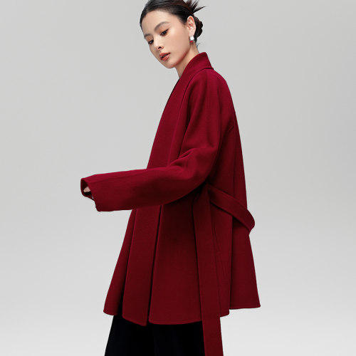 羊绒时尚简约双面羊毛大衣女