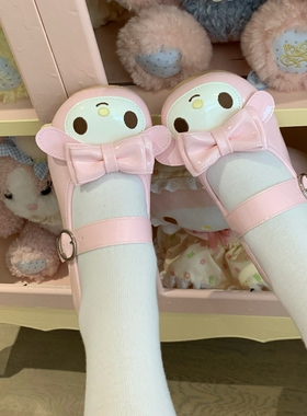 【平底】悠米yomi原创美美粉乐蒂Lolita鞋圆头低跟宅系lo鞋