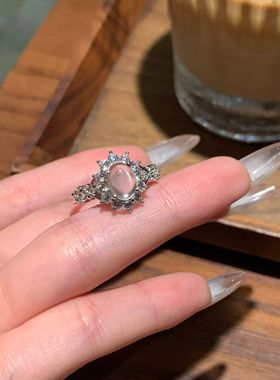 「塞纳河之梦」水沫玉戒指女款s925银轻奢小众高级感送礼闺蜜百搭