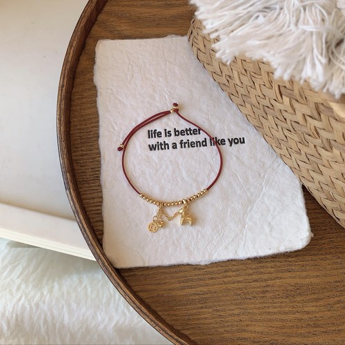 「镀金小马红绳」本命年红绳手链原创女款s925银镀金轻奢送礼闺蜜