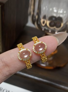 安琪公主！天然水沫玉银镀金戒指