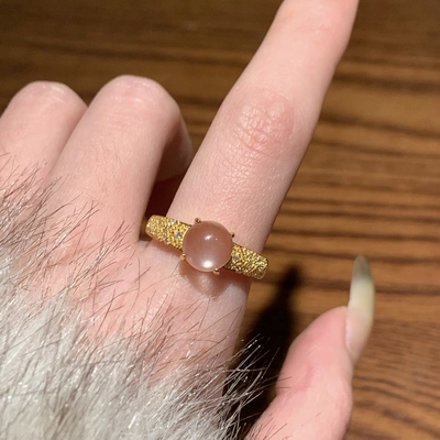 「星河赴梦」天然水沫玉戒指s925银女款轻奢小众高级感送礼闺蜜