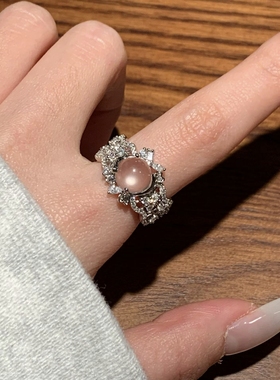 「月光奏曲」水沫玉戒指女款s925银轻奢小众高级感送礼闺蜜百搭