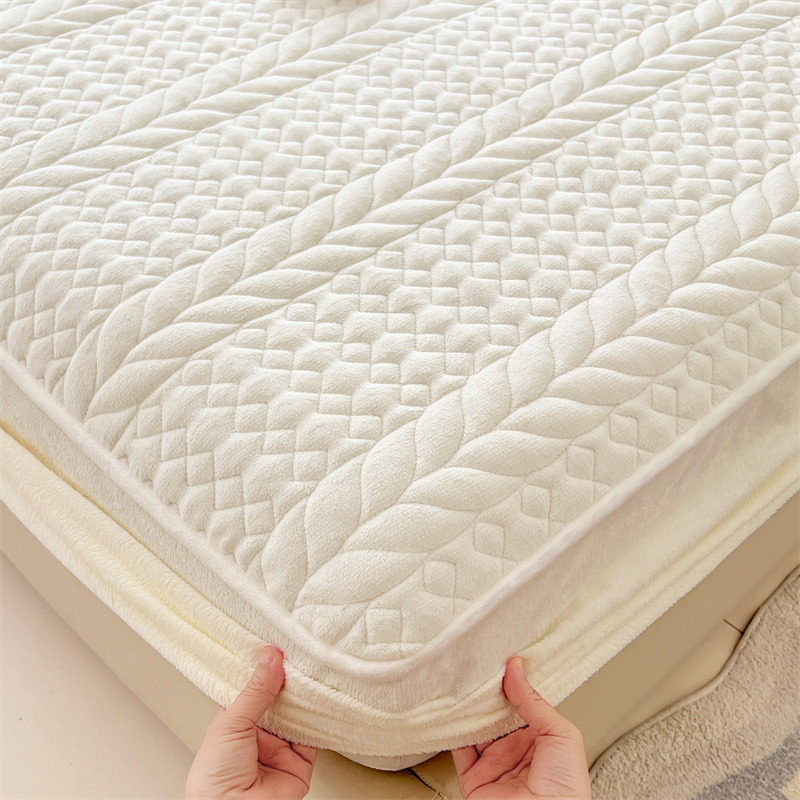 2025新款A类牛奶绒夹棉床笠床单床盖床罩床护垫床垫保护罩冬季