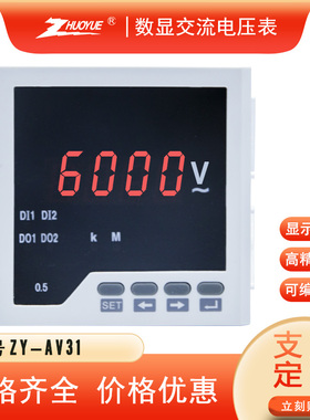 ZY-AV31-T单相数字电子式交流电压表0-3V 30V300V 600V模拟量输出