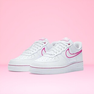 Nike Air Force 1空军一号通勤运动低帮板鞋女款青春休闲白粉色