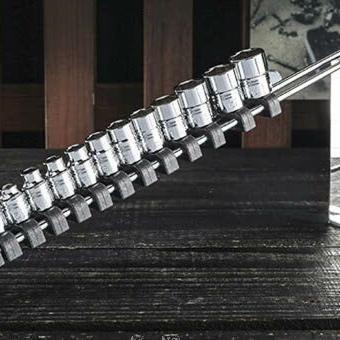 日本NEPROS1/4六角套筒适合小飞扳手6.3MM带金属支架12件NTB212A