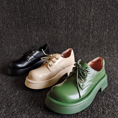 正品系带撤柜牛皮高端英伦皮鞋潮