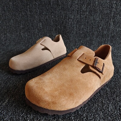 撤柜断码牛皮平底勃肯韩版单鞋潮