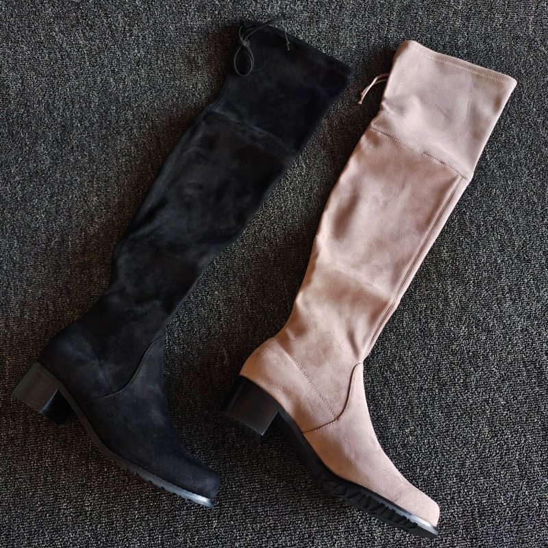 品牌撤柜断码处理女靴显瘦弹力靴粗高跟气质过膝长靴小个子单靴子,女鞋,时装靴,淘宝优惠券,粉丝福利购,淘宝优惠卷