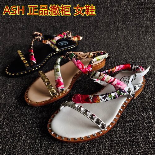 专柜正品牛皮扣带时尚罗马凉鞋夏