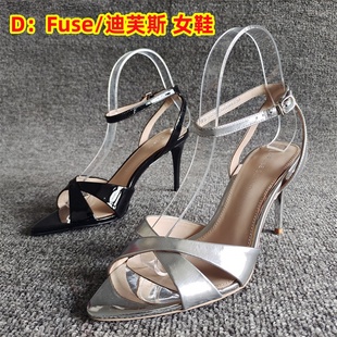 真皮女鞋 新款 断码 D：Fuse 夏 迪芙斯正品 气质一字带细高跟尖头凉鞋