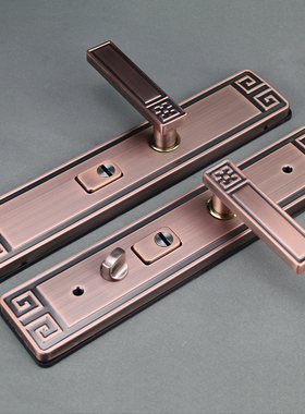 别墅双开大门锁吉祥如意款新中式 8037防盗门拉手超C级不锈钢把手